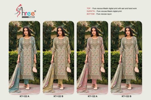 Shree Fabs KT 122 Muslin Salwar Suit Catalog 4 Pcs 8 510x340 - Shree Fabs KT 122 Muslin Salwar Suit Catalog 4 Pcs