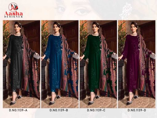 Aasha DN 1139 A D Chiffon Cotton Salwar Suit Catalog 4 Pcs 17 510x383 - Aasha DN 1139 A-D Chiffon Cotton Salwar Suit Catalog 4 Pcs