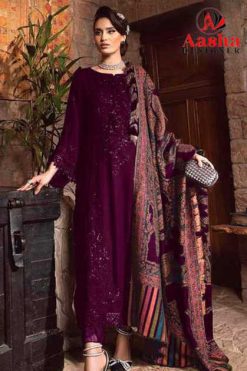 Aasha DN 1139 A-D Chiffon Cotton Salwar Suit Catalog 4 Pcs