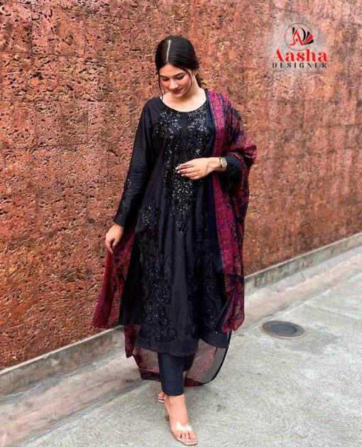 Aasha DN 1139 A D Chiffon Cotton Salwar Suit Catalog 4 Pcs 5 510x629 - Aasha DN 1139 A-D Chiffon Cotton Salwar Suit Catalog 4 Pcs