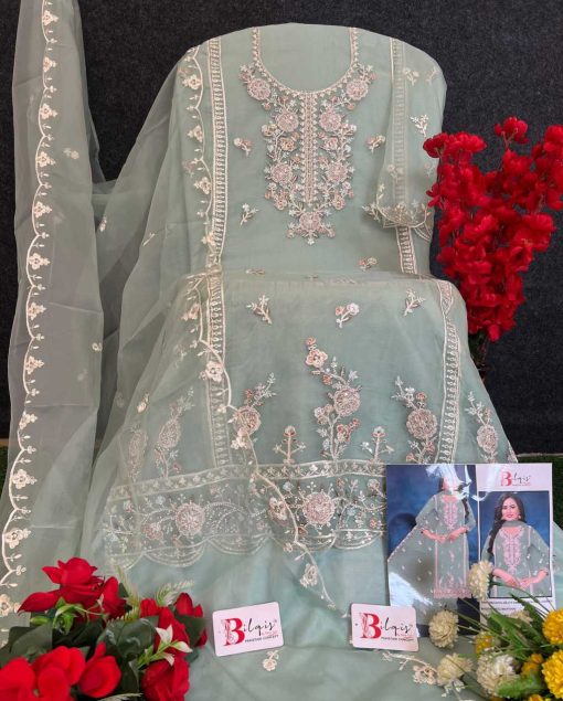 Bilqis B 112 A D Organza Salwar Suit Catalog 4 Pcs 8 510x635 - Bilqis B 112 A-D Organza Salwar Suit Catalog 4 Pcs