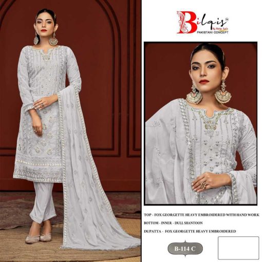 Bilqis B 114 A D Georgette Salwar Suit Catalog 4 Pcs 5 510x510 - Bilqis B 114 A-D Georgette Salwar Suit Catalog 4 Pcs