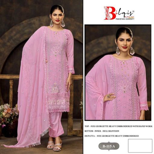 Bilqis B 115 A D Georgette Salwar Suit Catalog 4 Pcs 1 510x510 - Bilqis B 115 A-D Georgette Salwar Suit Catalog 4 Pcs