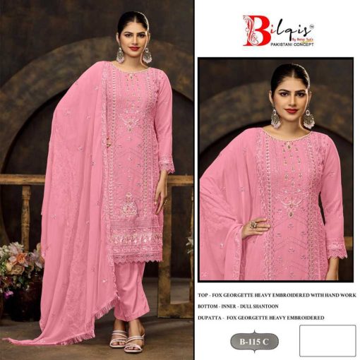 Bilqis B 115 A D Georgette Salwar Suit Catalog 4 Pcs 5 510x510 - Bilqis B 115 A-D Georgette Salwar Suit Catalog 4 Pcs