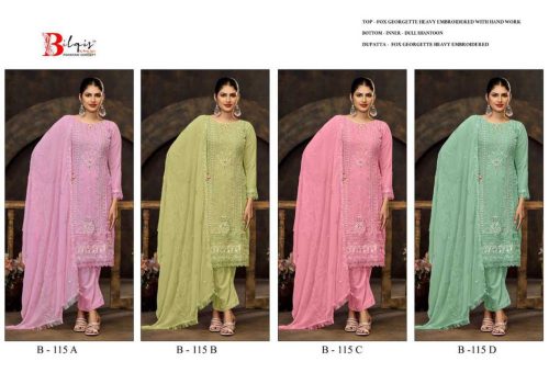 Bilqis B 115 A D Georgette Salwar Suit Catalog 4 Pcs 9 510x340 - Bilqis B 115 A-D Georgette Salwar Suit Catalog 4 Pcs