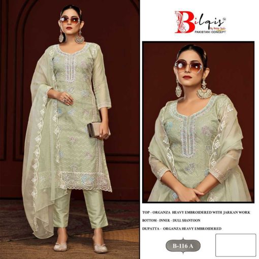 Bilqis B 116 A D Organza Salwar Suit Catalog 4 Pcs 1 510x510 - Bilqis B 116 A-D Organza Salwar Suit Catalog 4 Pcs