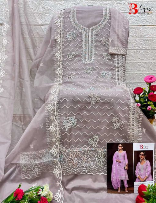 Bilqis B 116 A D Organza Salwar Suit Catalog 4 Pcs 4 510x664 - Bilqis B 116 A-D Organza Salwar Suit Catalog 4 Pcs