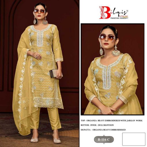 Bilqis B 116 A D Organza Salwar Suit Catalog 4 Pcs 5 510x510 - Bilqis B 116 A-D Organza Salwar Suit Catalog 4 Pcs