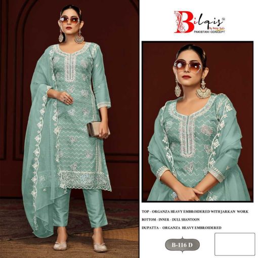 Bilqis B 116 A D Organza Salwar Suit Catalog 4 Pcs 7 510x510 - Bilqis B 116 A-D Organza Salwar Suit Catalog 4 Pcs