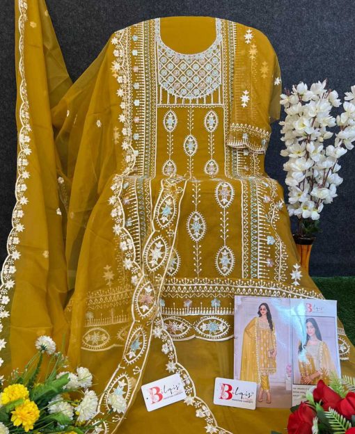 Bilqis B 122 A D Organza Salwar Suit Catalog 4 Pcs 2 510x624 - Bilqis B 122 A-D Organza Salwar Suit Catalog 4 Pcs