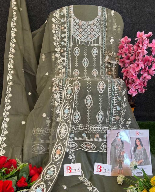 Bilqis B 122 A D Organza Salwar Suit Catalog 4 Pcs 4 510x632 - Bilqis B 122 A-D Organza Salwar Suit Catalog 4 Pcs