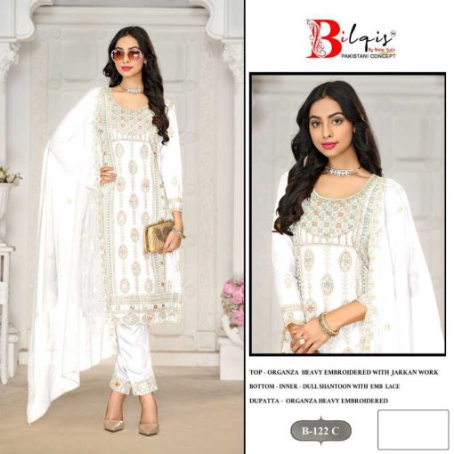 Bilqis B 122 A D Organza Salwar Suit Catalog 4 Pcs 5 510x510 - Bilqis B 122 A-D Organza Salwar Suit Catalog 4 Pcs