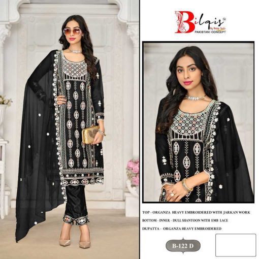 Bilqis B 122 A D Organza Salwar Suit Catalog 4 Pcs 7 510x510 - Bilqis B 122 A-D Organza Salwar Suit Catalog 4 Pcs