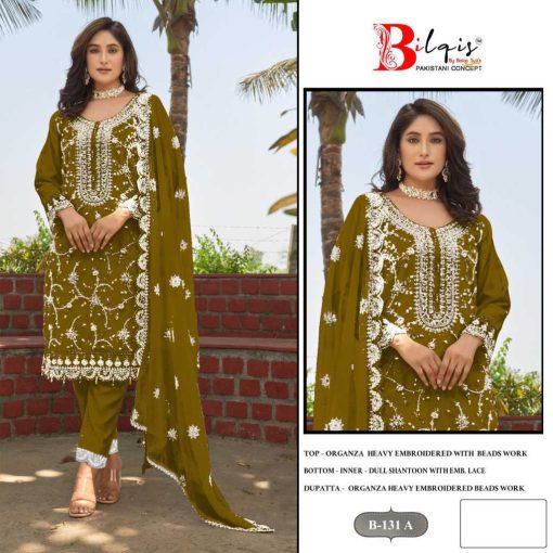 Bilqis B 131 A D Organza Salwar Suit Catalog 4 Pcs 3 510x510 - Bilqis B 131 A-D Organza Salwar Suit Catalog 4 Pcs