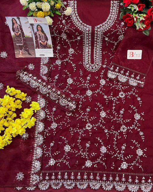 Bilqis B 131 A D Organza Salwar Suit Catalog 4 Pcs 6 510x642 - Bilqis B 131 A-D Organza Salwar Suit Catalog 4 Pcs