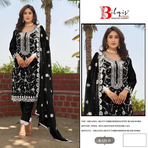 Bilqis B 131 A D Organza Salwar Suit Catalog 4 Pcs 7 510x510 - Bilqis B 131 A-D Organza Salwar Suit Catalog 4 Pcs