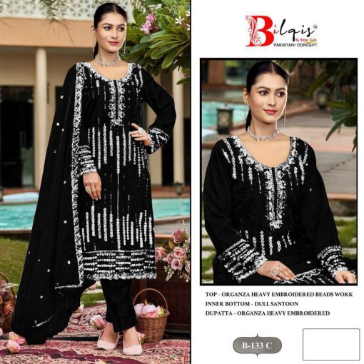 Bilqis B 133 A D Organza Salwar Suit Catalog 4 Pcs 5 510x510 - Bilqis B 133 A-D Organza Salwar Suit Catalog 4 Pcs