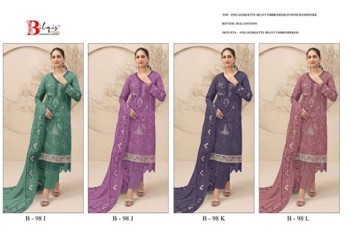 Bilqis B 98 I L Georgette Salwar Suit Catalog 4 Pcs 7 510x340 - Bilqis B 98 I-L Georgette Salwar Suit Catalog 4 Pcs