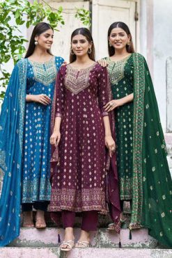 Blue Hills Samaira Kurti with Dupatta Bottom Rayon Catalog 4 Pcs