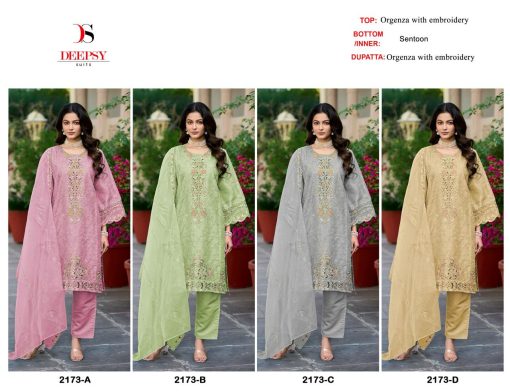 Deepsy DN 2173 A D Organza Salwar Suit Catalog 4 Pcs 5 510x392 - Deepsy DN 2173 A-D Organza Salwar Suit Catalog 4 Pcs