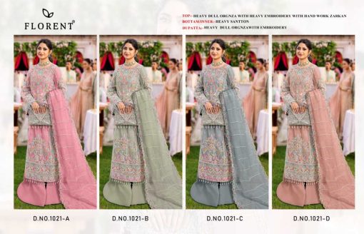 Florent DN 1021 A D Organza Salwar Suit Catalog 4 Pcs 10 510x328 - Florent DN 1021 A-D Organza Salwar Suit Catalog 4 Pcs