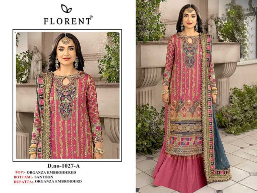 Florent DN 1027 A D Organza Salwar Suit Catalog 4 Pcs 1 510x383 - Florent DN 1027 A-D Organza Salwar Suit Catalog 4 Pcs