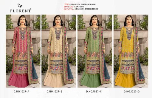 Florent DN 1027 A D Organza Salwar Suit Catalog 4 Pcs 10 510x328 - Florent DN 1027 A-D Organza Salwar Suit Catalog 4 Pcs