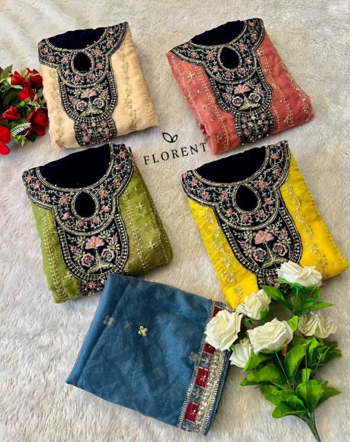 Florent DN 1027 A D Organza Salwar Suit Catalog 4 Pcs 5 510x644 - Florent DN 1027 A-D Organza Salwar Suit Catalog 4 Pcs