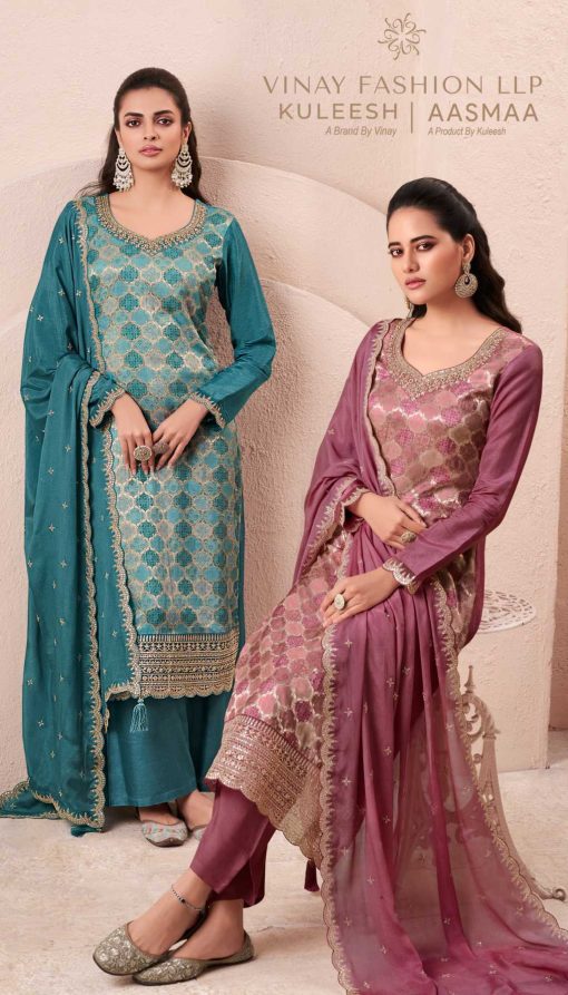 Kuleesh Aasmaa by Vinay Silk Salwar Suit Catalog 4 Pcs 1 510x893 - Kuleesh Aasmaa by Vinay Silk Salwar Suit Catalog 4 Pcs