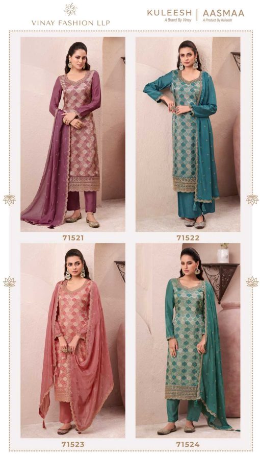 Kuleesh Aasmaa by Vinay Silk Salwar Suit Catalog 4 Pcs 10 510x893 - Kuleesh Aasmaa by Vinay Silk Salwar Suit Catalog 4 Pcs