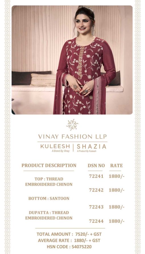 Kuleesh Shazia by Vinay Chinon Salwar Suit Catalog 4 Pcs 11 510x893 - Kuleesh Shazia by Vinay Chinon Salwar Suit Catalog 4 Pcs