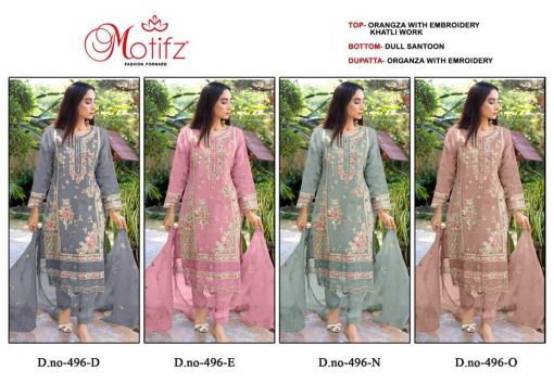 Motifz DN 496 Organza Salwar Suit Catalog 4 Pcs 5 510x353 - Motifz DN 496 Organza Salwar Suit Catalog 4 Pcs