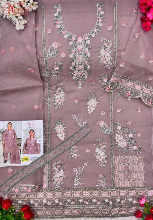 Motifz DN 783 A D Organza Salwar Suit Catalog 4 Pcs 6 510x730 - Motifz DN 783 A-D Organza Salwar Suit Catalog 4 Pcs