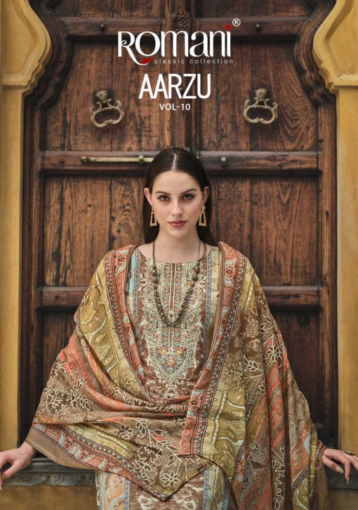 Romani Aarzu Vol 10 Cotton Salwar Suit Catalog 8 Pcs 1 510x725 - Romani Aarzu Vol 10 Cotton Salwar Suit Catalog 8 Pcs