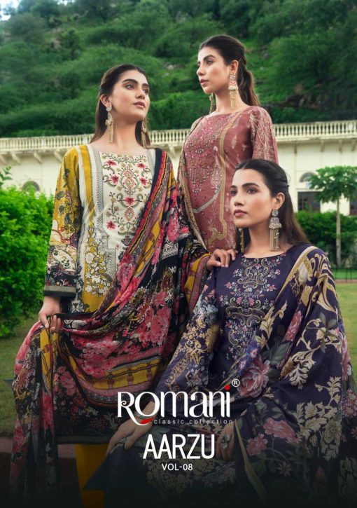 Romani Aarzu Vol 8 Cotton Salwar Suit Catalog 8 Pcs 1 510x725 - Romani Aarzu Vol 8 Cotton Salwar Suit Catalog 8 Pcs