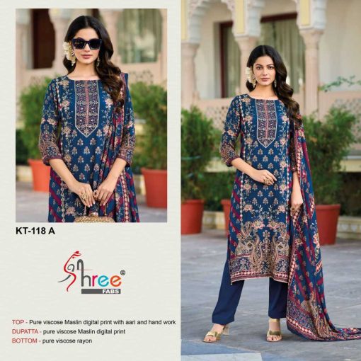 Shree Fabs KT 118 A D Muslin Salwar Suit Catalog 4 Pcs 8 510x510 - Shree Fabs KT 118 A-D Muslin Salwar Suit Catalog 4 Pcs