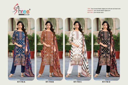 Shree Fabs KT 118 A D Muslin Salwar Suit Catalog 4 Pcs 9 510x340 - Shree Fabs KT 118 A-D Muslin Salwar Suit Catalog 4 Pcs