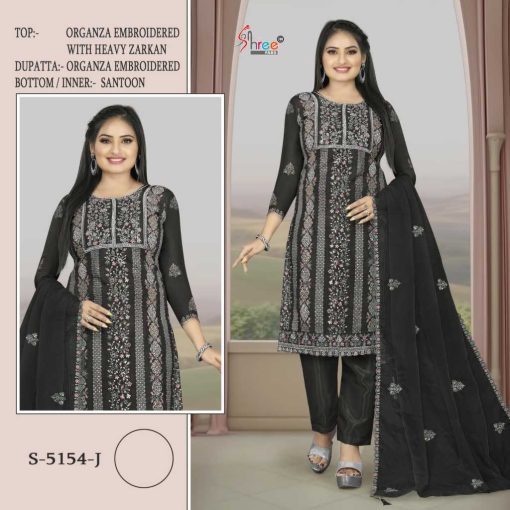 Shree Fabs S 5154 Black White Organza Salwar Suit Catalog 2 Pcs 1 510x510 - Shree Fabs S 5154 Organza Salwar Suit Catalog 2 Pcs