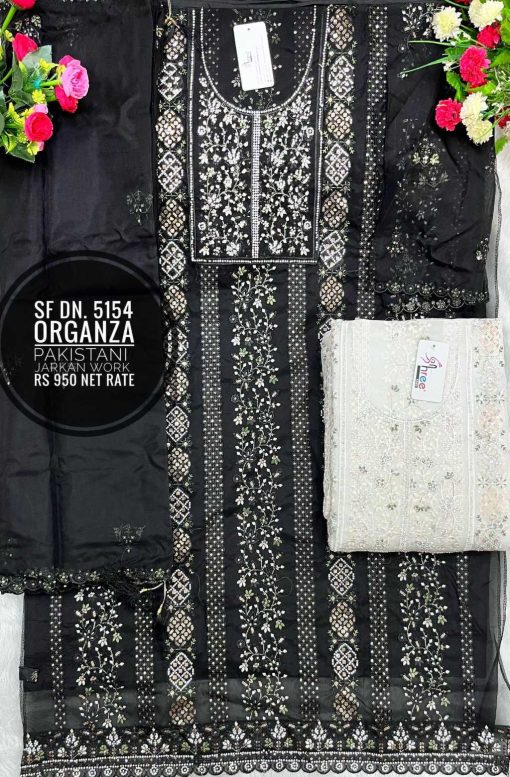 Shree Fabs S 5154 Black White Organza Salwar Suit Catalog 2 Pcs 2 510x777 - Shree Fabs S 5154 Organza Salwar Suit Catalog 2 Pcs