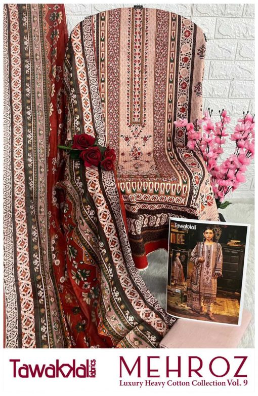 Tawakkal Mehroz Luxury Heavy Cotton Collection Vol 9 Salwar Suit Catalog 10 Pcs 15 510x780 - Tawakkal Mehroz Luxury Heavy Cotton Collection Vol 9 Salwar Suit Catalog 10 Pcs