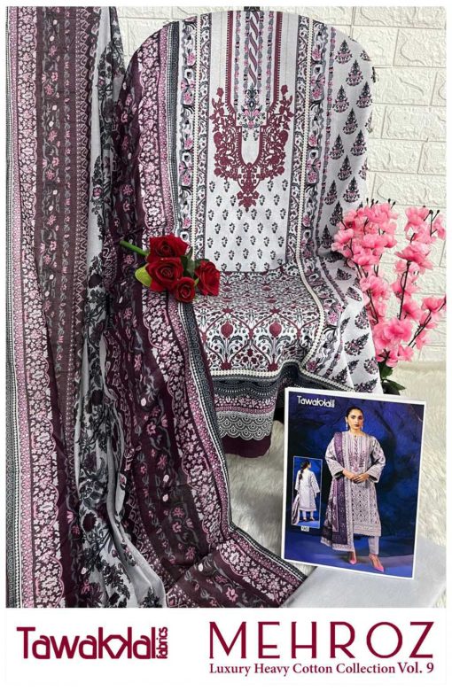 Tawakkal Mehroz Luxury Heavy Cotton Collection Vol 9 Salwar Suit Catalog 10 Pcs 20 510x780 - Tawakkal Mehroz Luxury Heavy Cotton Collection Vol 9 Salwar Suit Catalog 10 Pcs