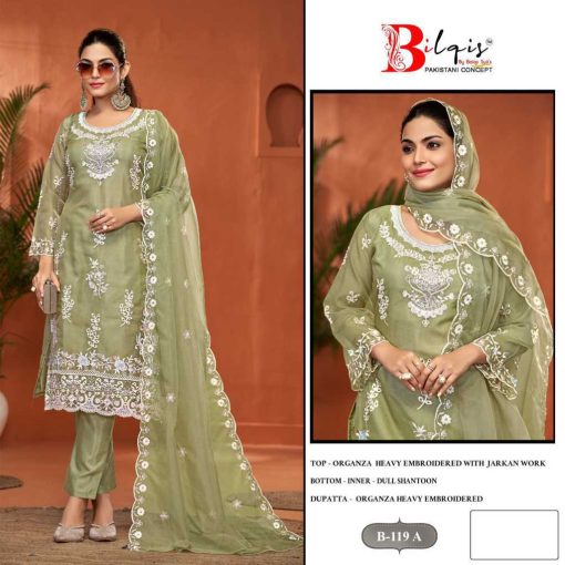 Bilqis B 119 A D Organza Salwar Suit Catalog 4 Pcs 1 510x510 - Bilqis B 119 A-D Organza Salwar Suit Catalog 4 Pcs