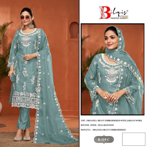 Bilqis B 119 A D Organza Salwar Suit Catalog 4 Pcs 5 510x510 - Bilqis B 119 A-D Organza Salwar Suit Catalog 4 Pcs