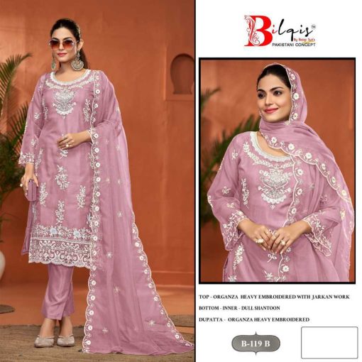 Bilqis B 119 A D Organza Salwar Suit Catalog 4 Pcs 7 510x510 - Bilqis B 119 A-D Organza Salwar Suit Catalog 4 Pcs