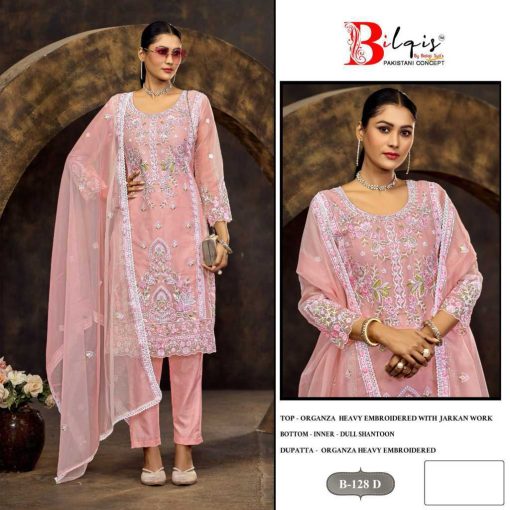 Bilqis B 128 A D Organza Salwar Suit Catalog 4 Pcs 7 510x510 - Bilqis B 128 A-D Organza Salwar Suit Catalog 4 Pcs