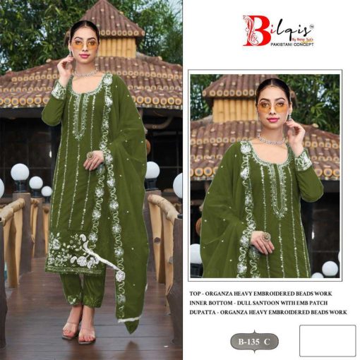 Bilqis B 135 A D Organza Salwar Suit Catalog 4 Pcs 5 510x510 - Bilqis B 135 A-D Organza Salwar Suit Catalog 4 Pcs