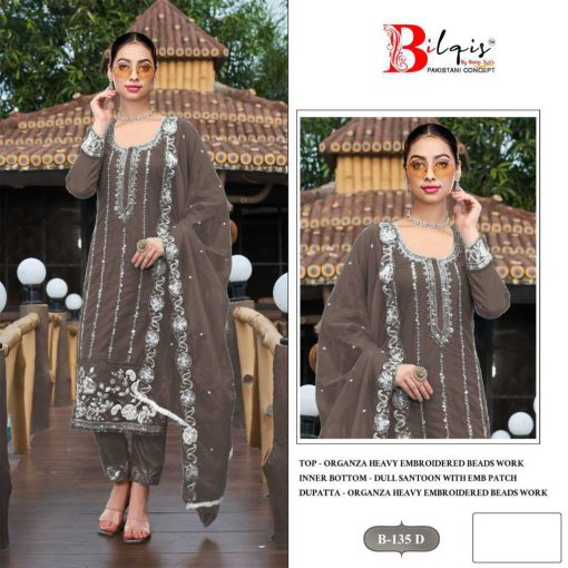 Bilqis B 135 A D Organza Salwar Suit Catalog 4 Pcs 7 510x510 - Bilqis B 135 A-D Organza Salwar Suit Catalog 4 Pcs