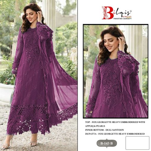 Bilqis B 143 A D Georgette Salwar Suit Catalog 4 Pcs 7 510x510 - Bilqis B 143 A-D Georgette Salwar Suit Catalog 4 Pcs