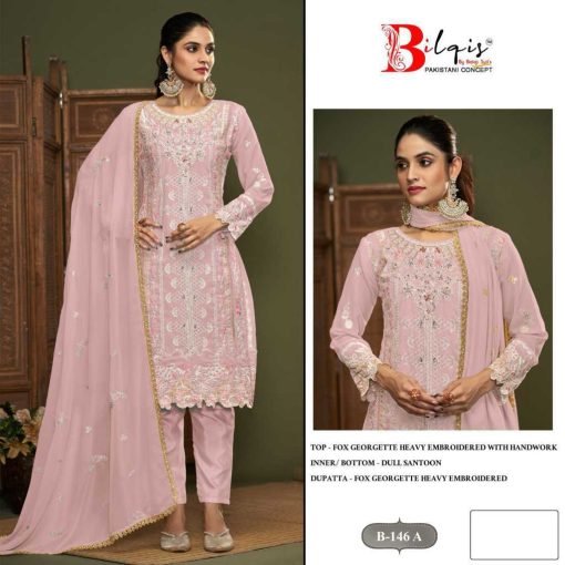 Bilqis B 146 A D Georgette Salwar Suit Catalog 4 Pcs 1 510x510 - Bilqis B 146 A-D Georgette Salwar Suit Catalog 4 Pcs