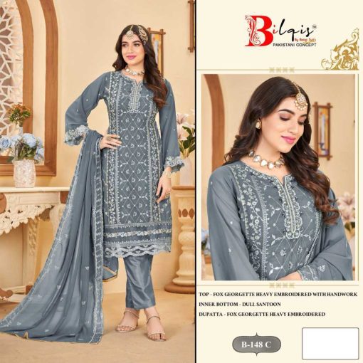 Bilqis B 148 A D Georgette Salwar Suit Catalog 4 Pcs 3 510x510 - Bilqis B 148 A-D Georgette Salwar Suit Catalog 4 Pcs